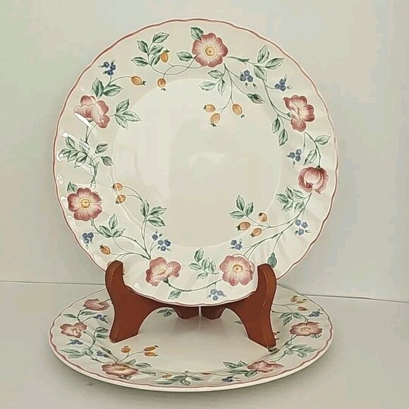 Churchill Other - Churchill Briar Rose Dinner Plates 10" set/2 vintage 1990s pink purple floral